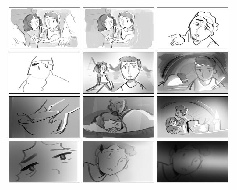 Storyboard for "Dhushor Alo"