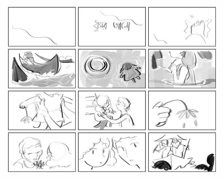 Storyboard for "Dhushor Alo"
